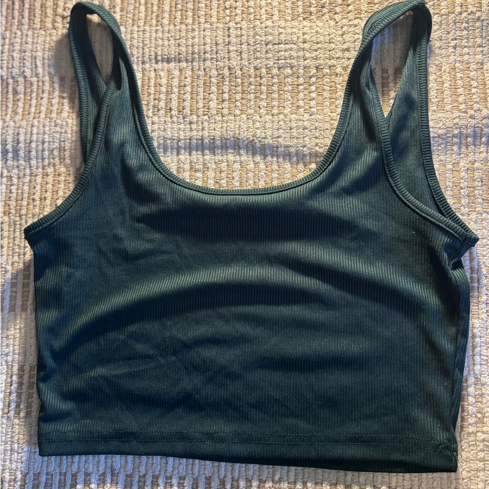 green cropped tank top